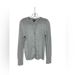 Eddie Bauer Heather Gray Button Up Knit Sweater In Women's Size S